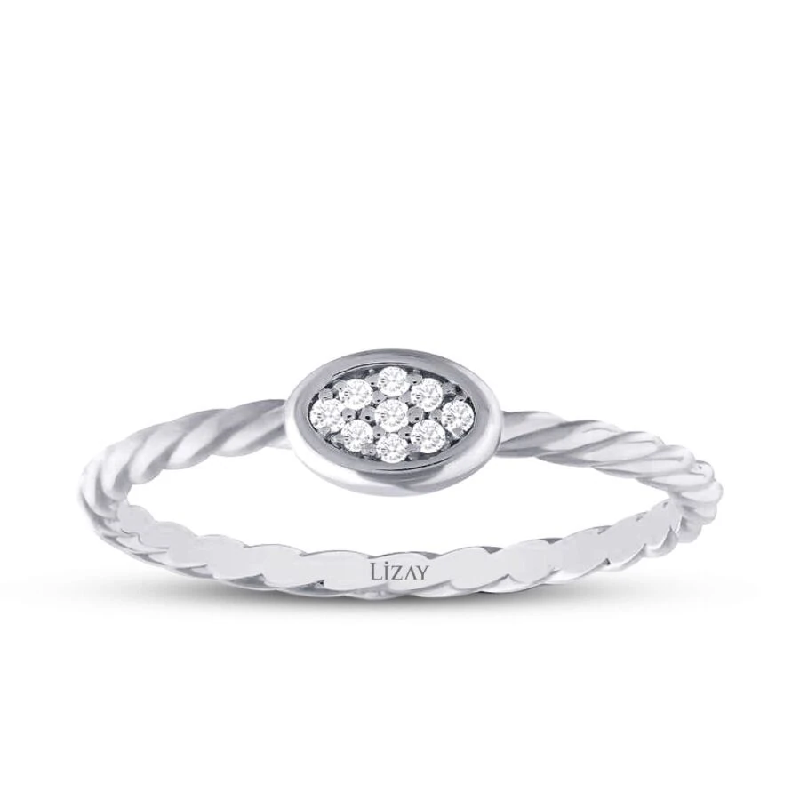 0.04 Carat Diamond Stone Twisted Ring