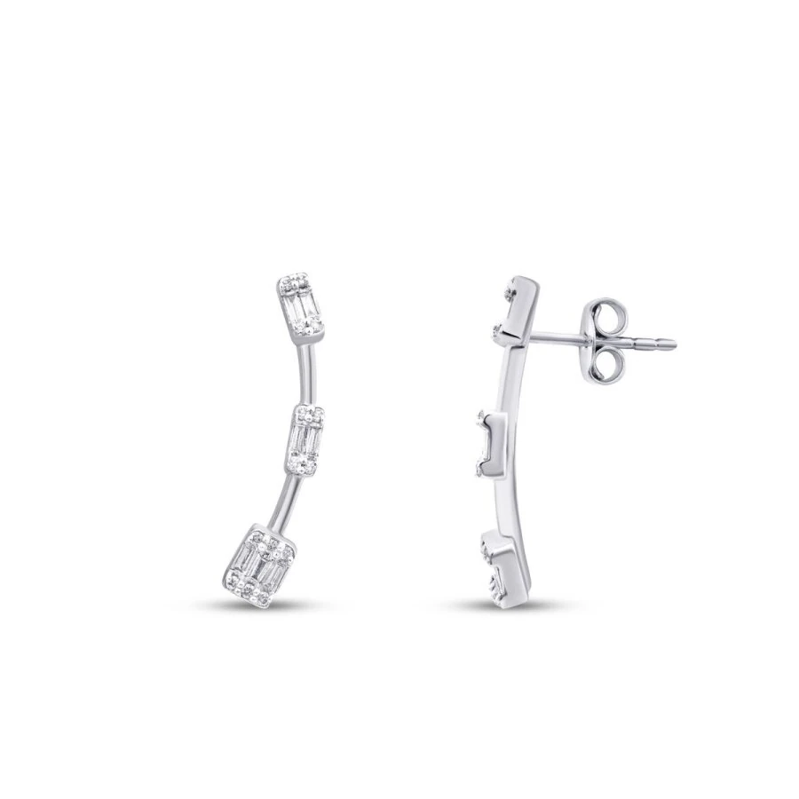 0.21  Carat Diamond Baguette Earrings