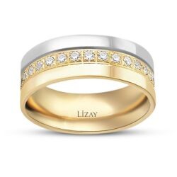 Gold Two-Tone Wedding Band