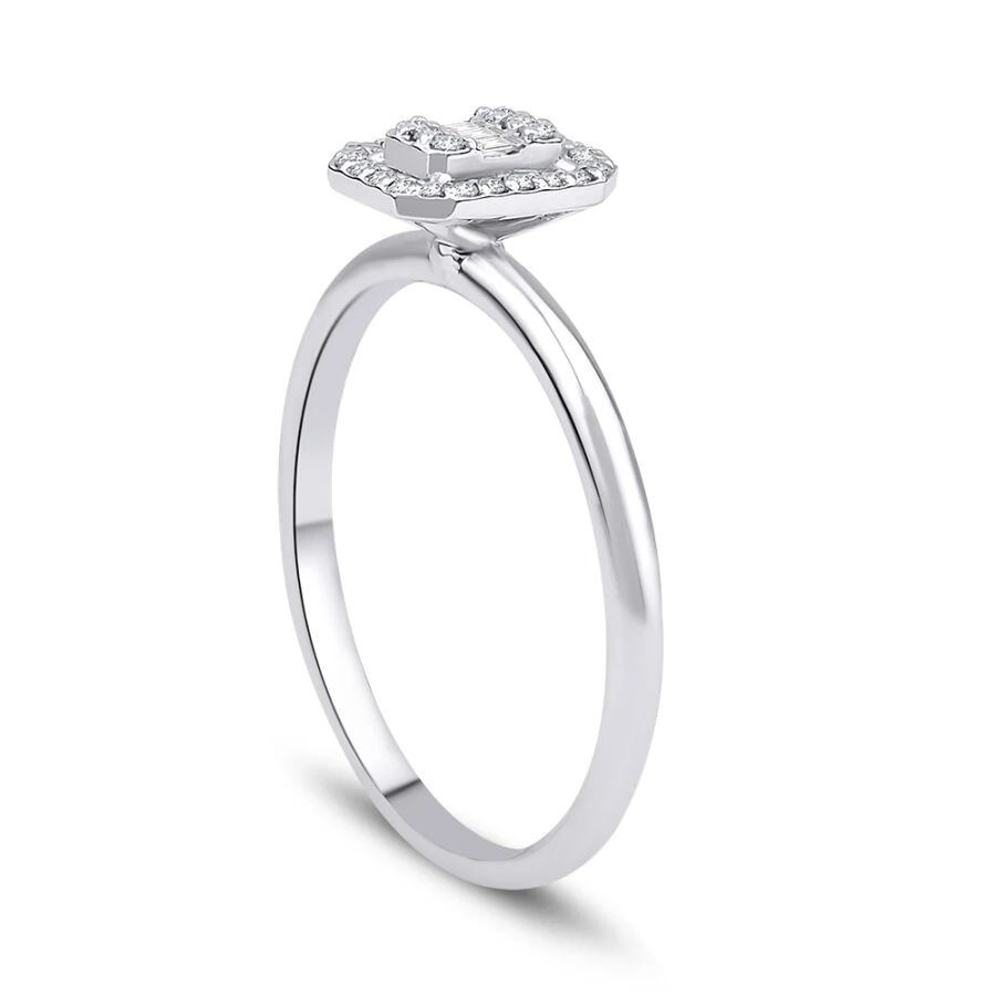 0.11 Carat Diamond Baguette Ring