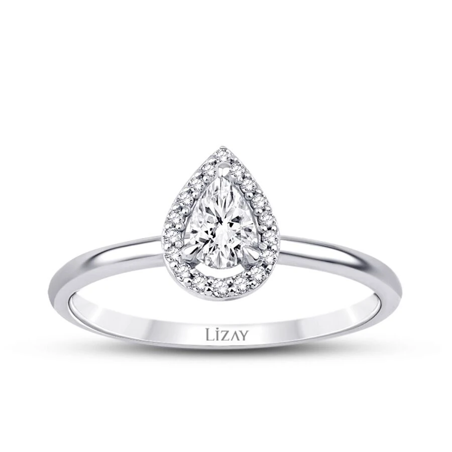 0.29 Carat Diamond Pear Ring