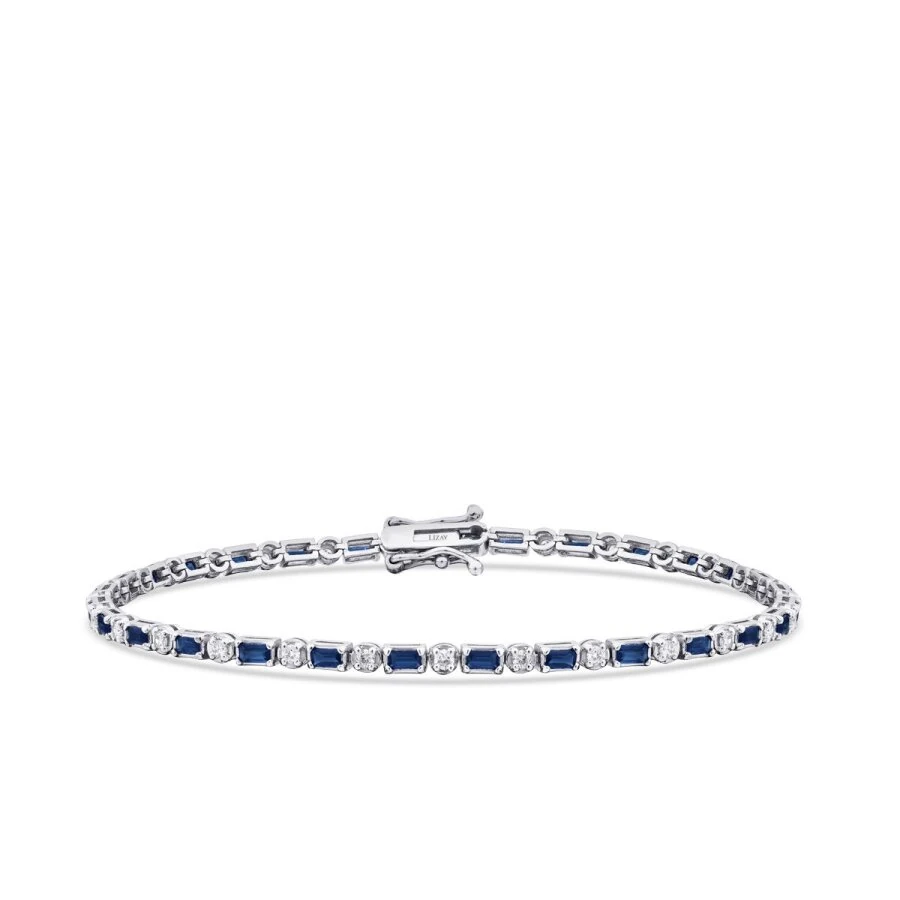 2.19 Carat Diamond Sapphire Bracelet