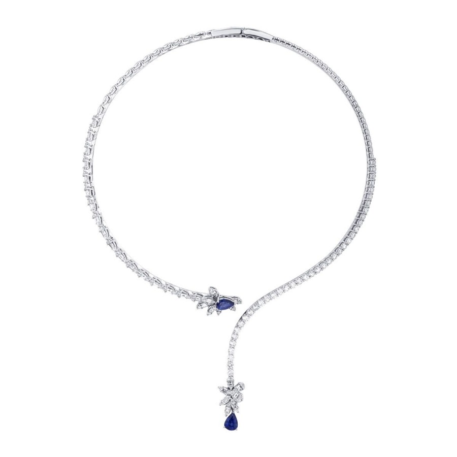 9.71 Carat Diamond Sapphire Necklace