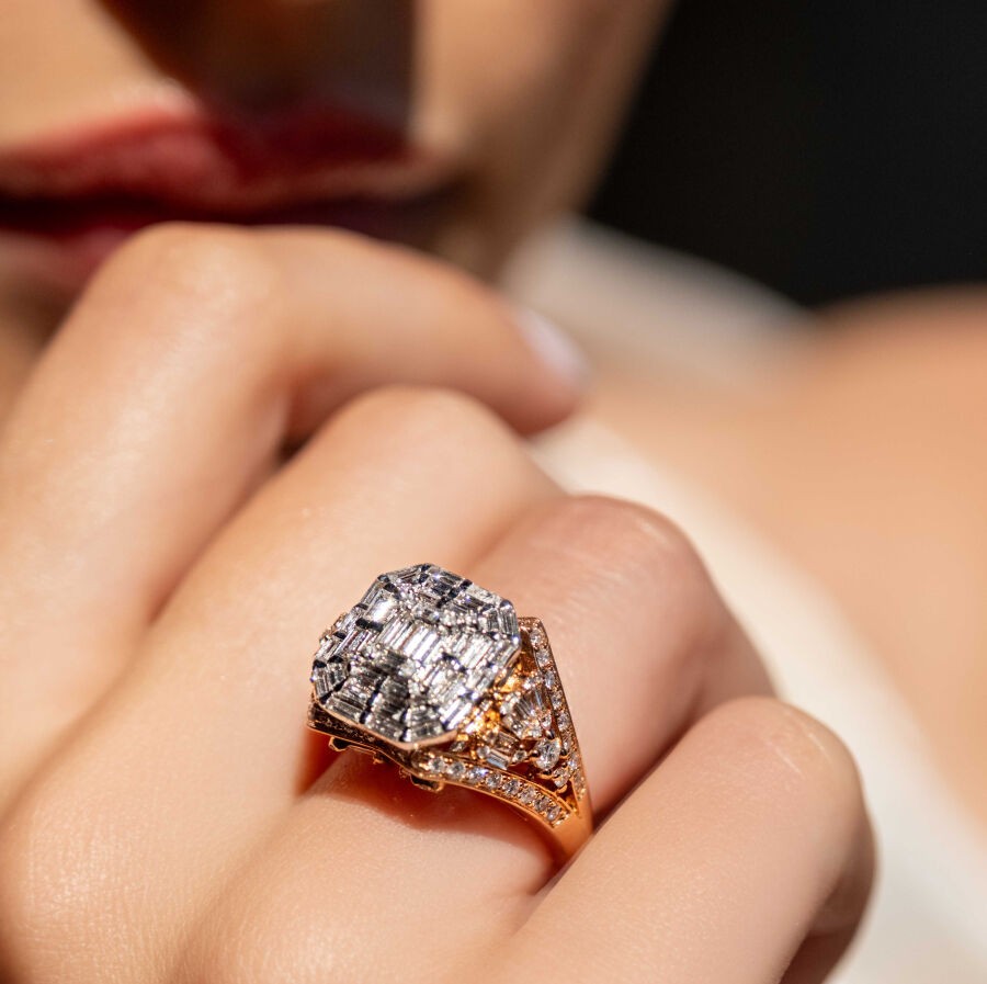 1,86 Karat Diamant Baguette Ring