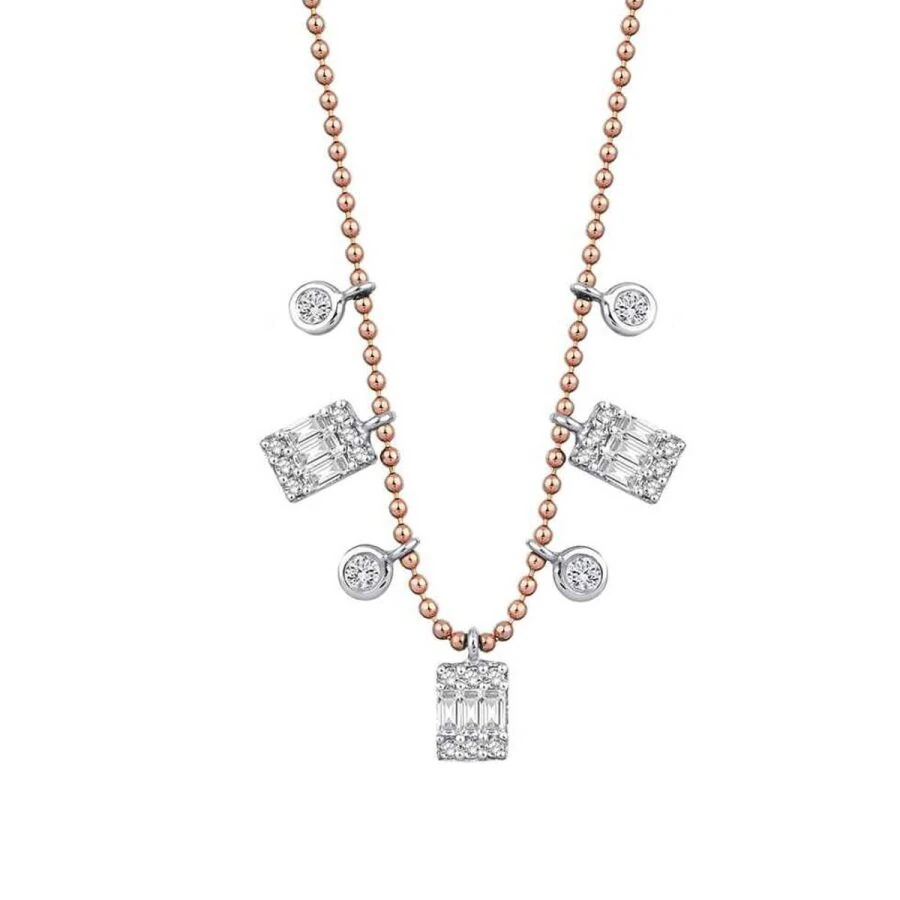 0.46 Carat Diamond Baguette Necklace