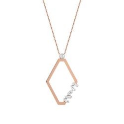 0.15 Carat Diamond Rhombus Baguette Necklace
