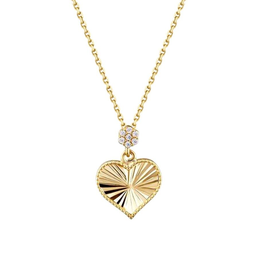 Gold Sparkly Heart Necklace