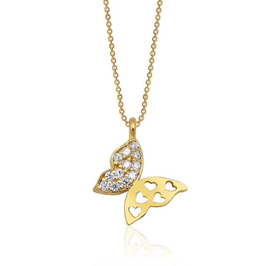 Gold Love of Butterfly Necklace