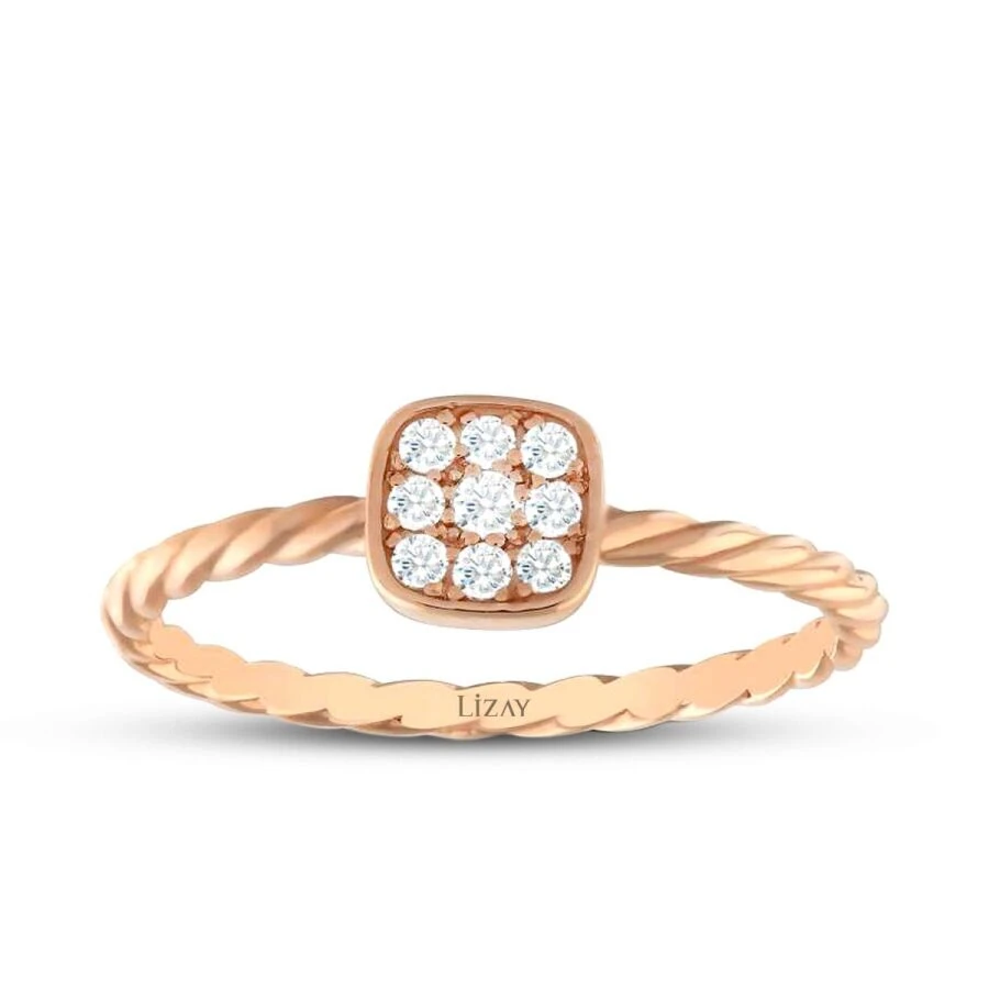 0.12 Carat Diamond Square Ring