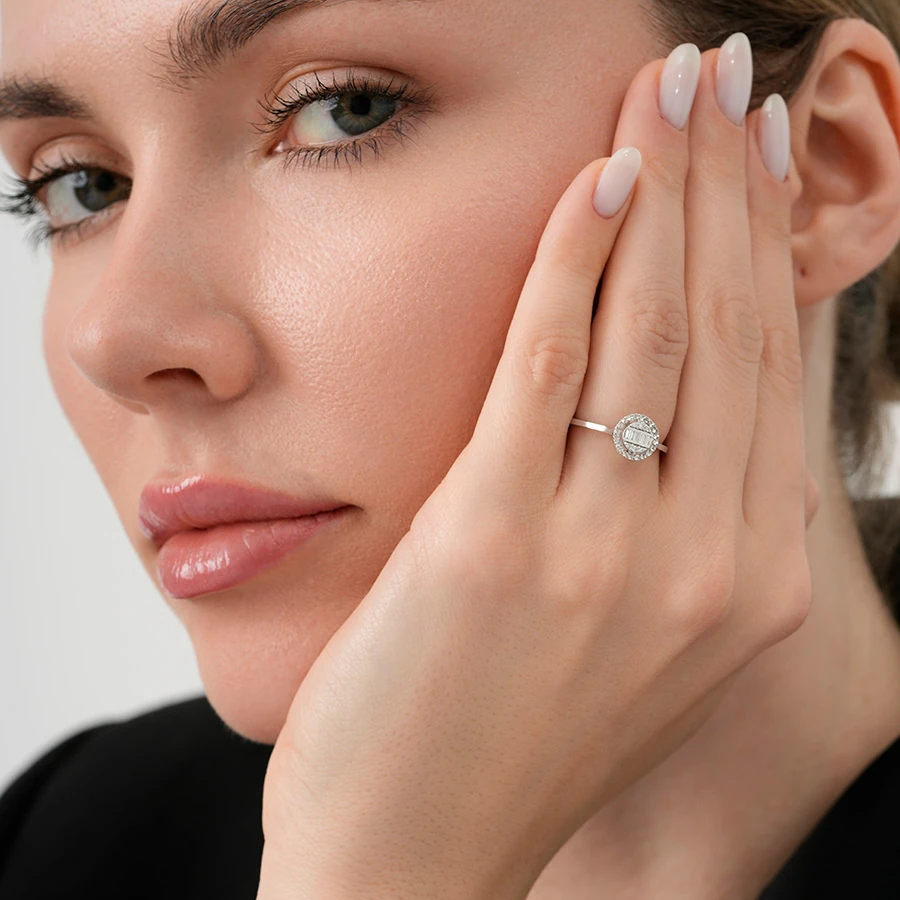 0.11 Carat Diamond Baguette Ring