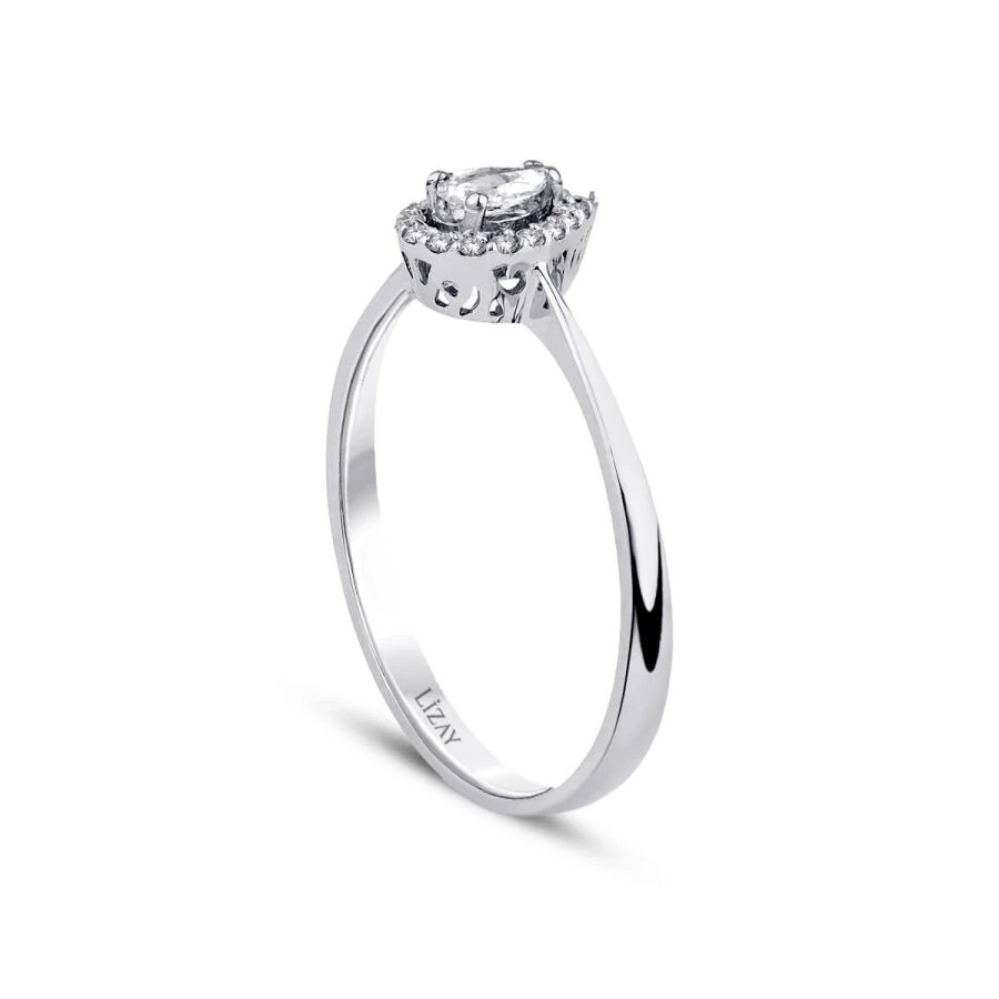 0.19 Carat Diamond Pear Solitaire Engagement Ring