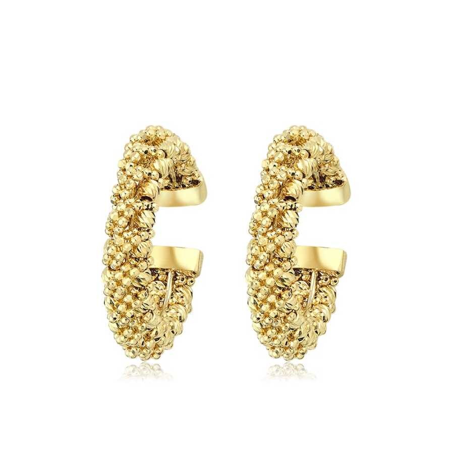 Gold Doric Huggies Earrings