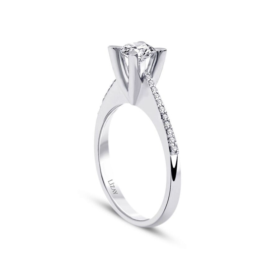 0.61 Carat Diamond Round Solitaire Engagement Ring