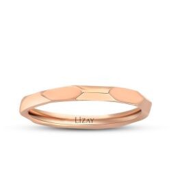 Gold Hexagon Modern Wedding Band