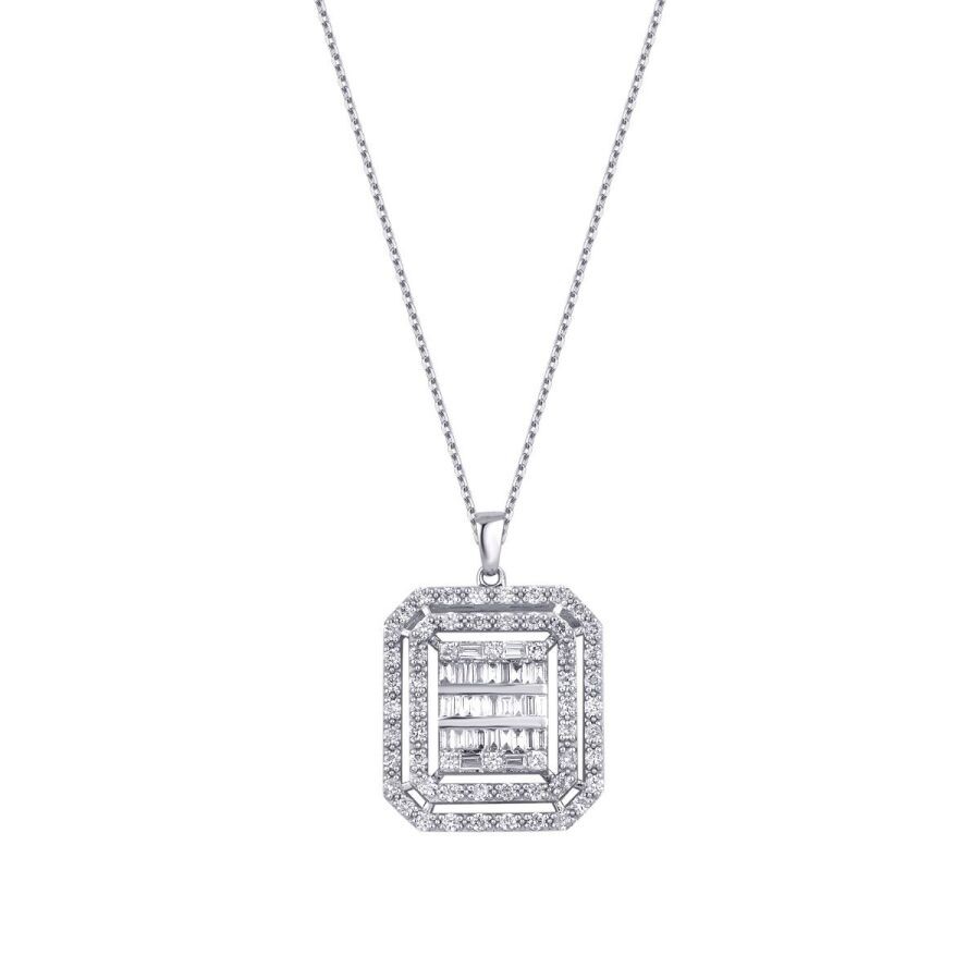 0.81 Carat Diamond Baguette Necklace