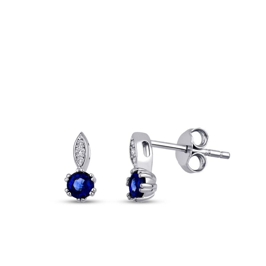 0.64 Carat Diamond Sapphire Earrings