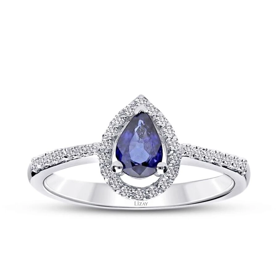 0.63 Carat Diamond Sapphire Ring