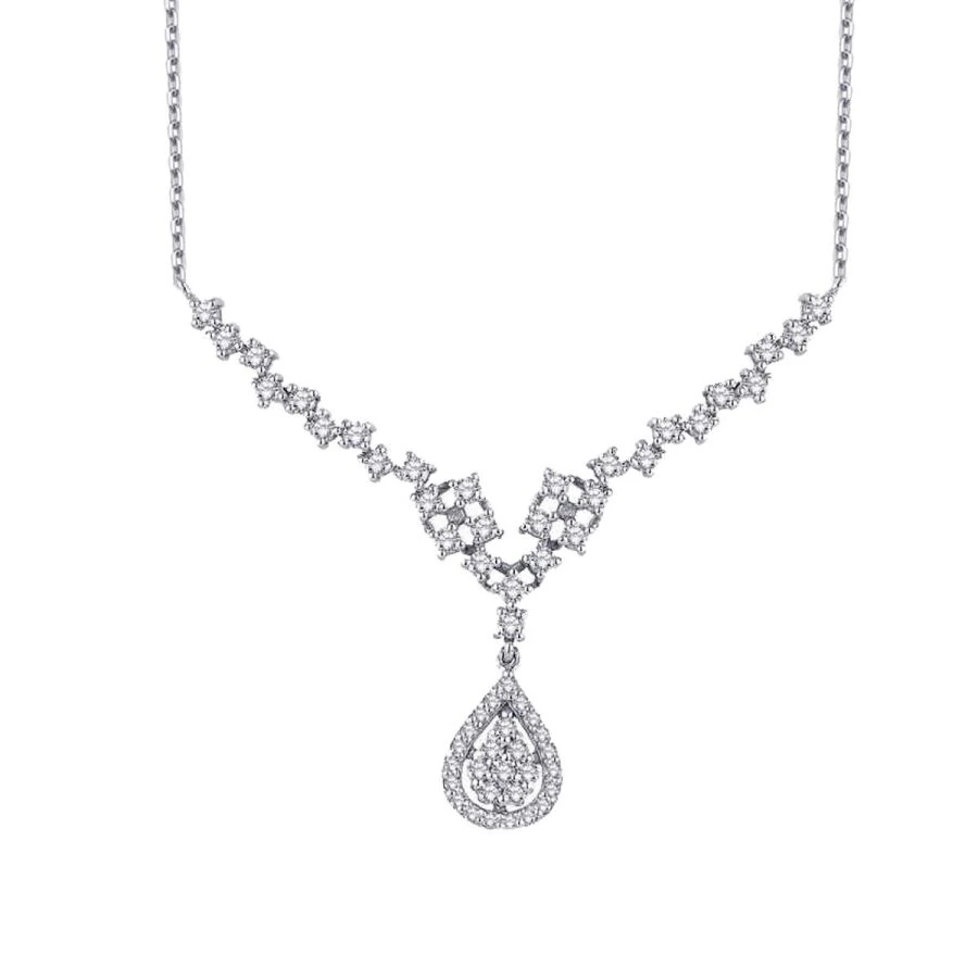 0.85 Carat Diamond Pear Necklace