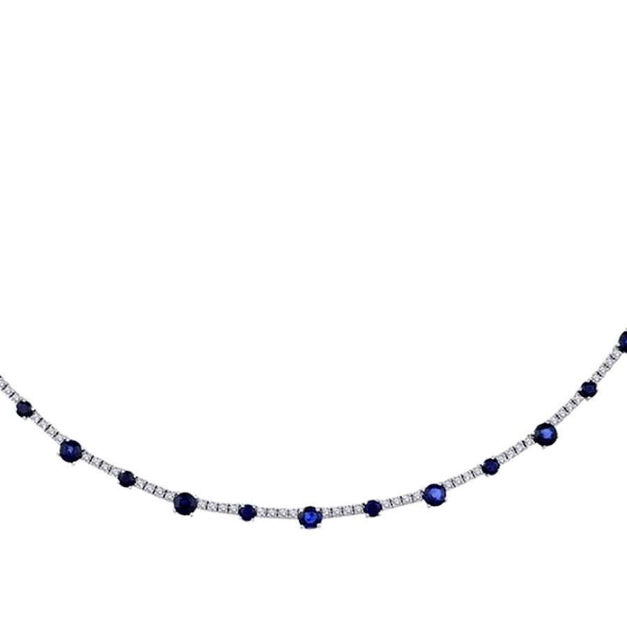 5.66 Carat Diamond Sapphire Necklace