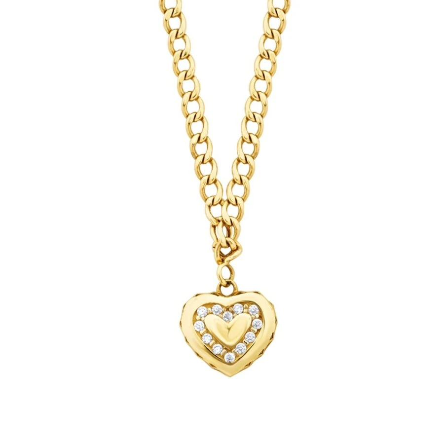 Gold Stone Heart Necklace
