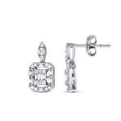 0.41 Carat Diamond Baguette Earrings