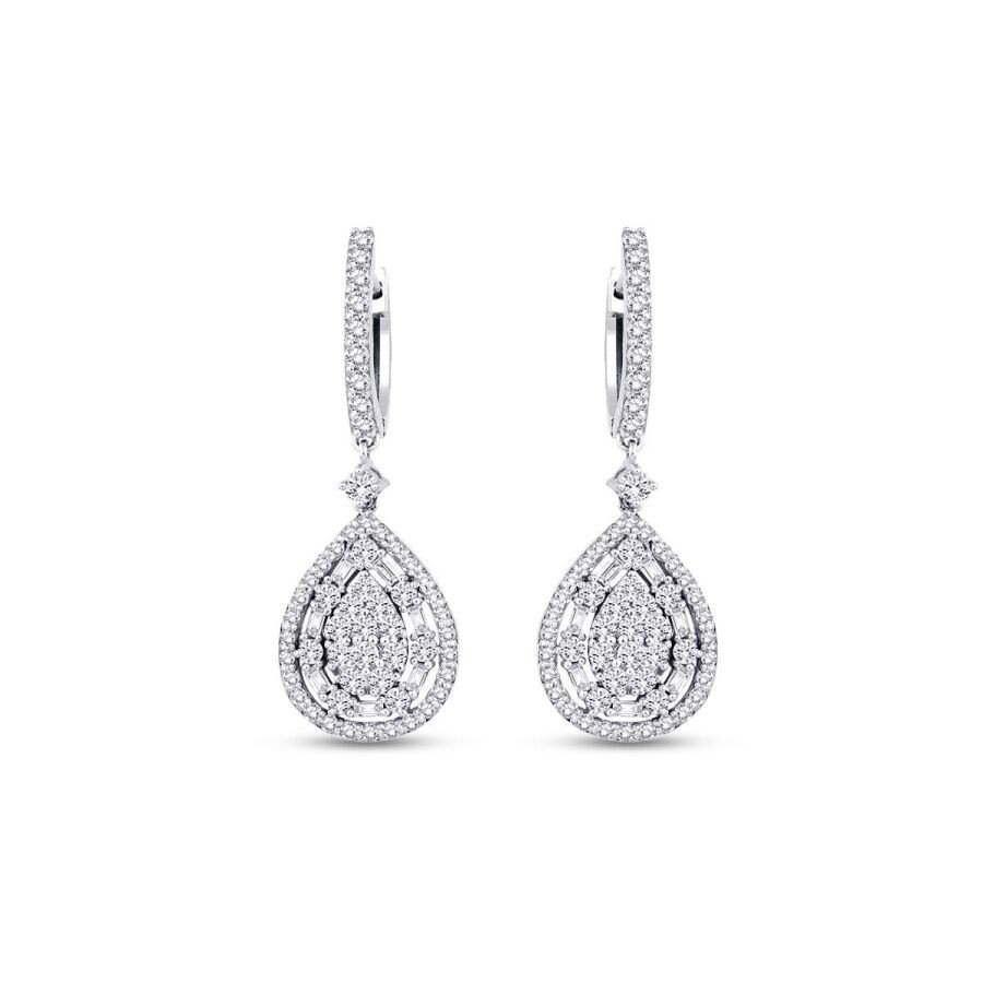 1.39 Carat Diamond Baguette Earrings