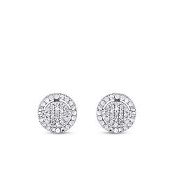 0.18 Carat Diamond Oval Earrings