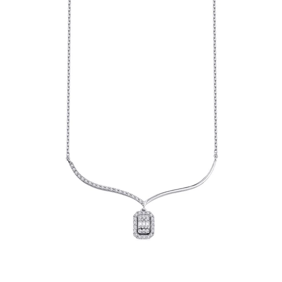0.26 Carat Diamond Baguette Necklace