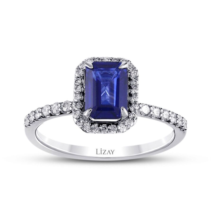 1.07 Carat Diamond Sapphire Ring
