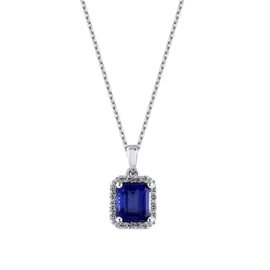 1.67 Carat Diamond Sapphire Necklace