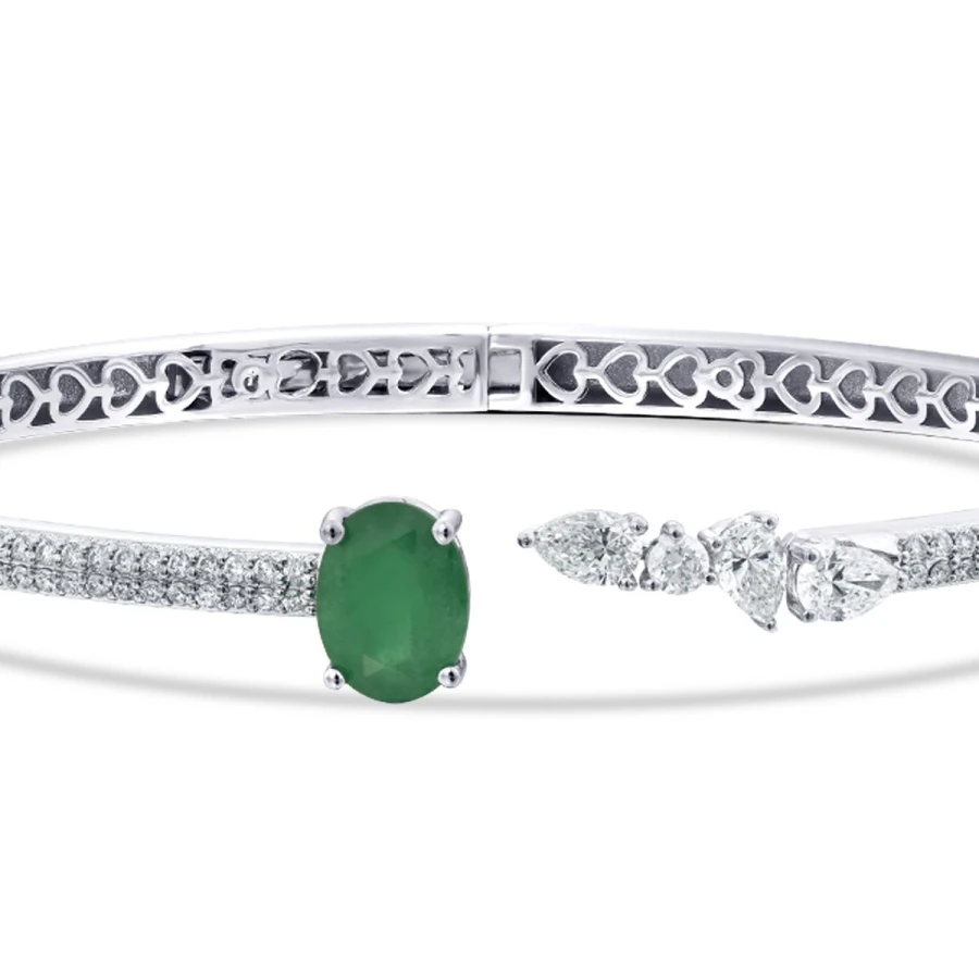 2.23 Carat Diamond Emerald Bangle