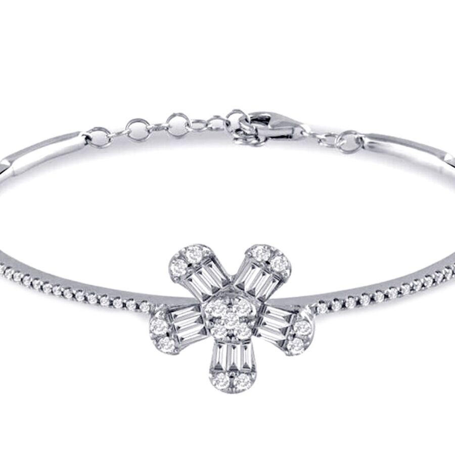0.87 Carat Diamond Baguette Bangle