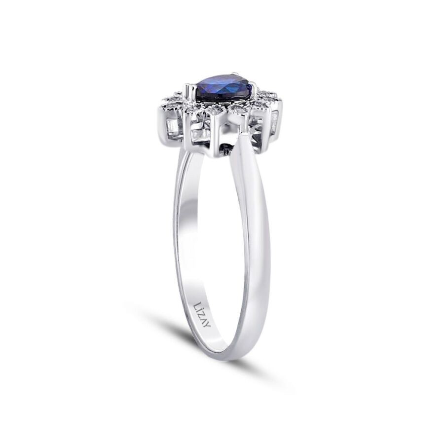 0.92 Carat Diamond Sapphire Ring