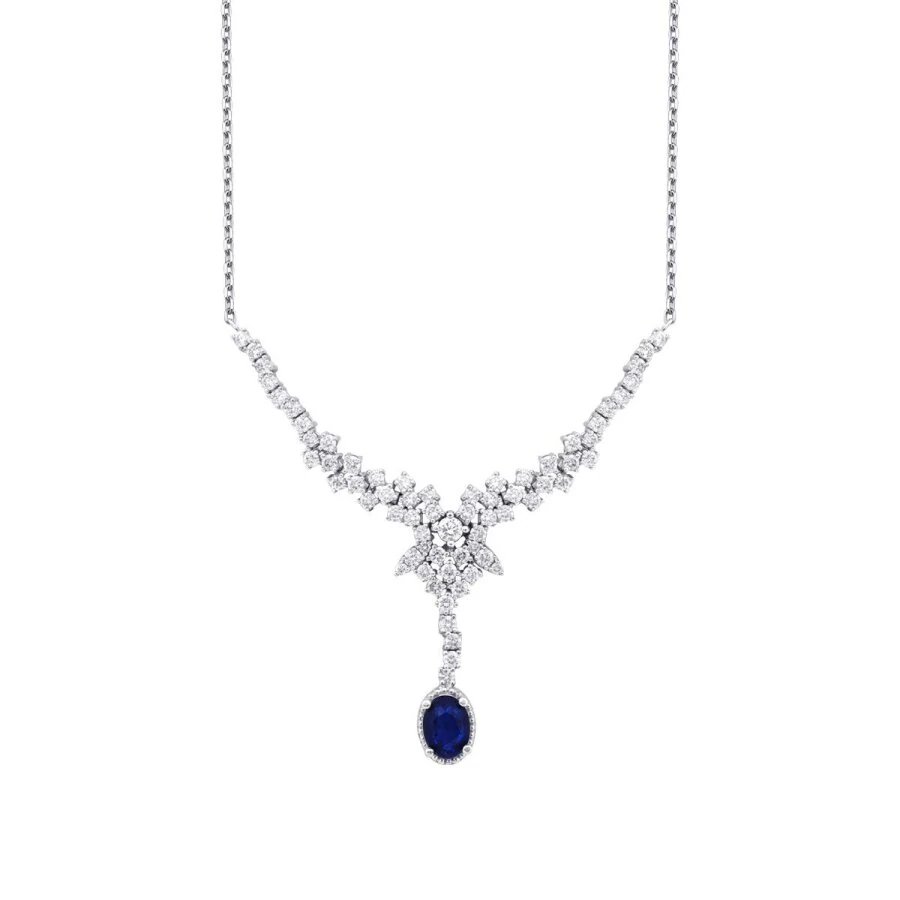 2.83 Carat Diamond Sapphire Neckband