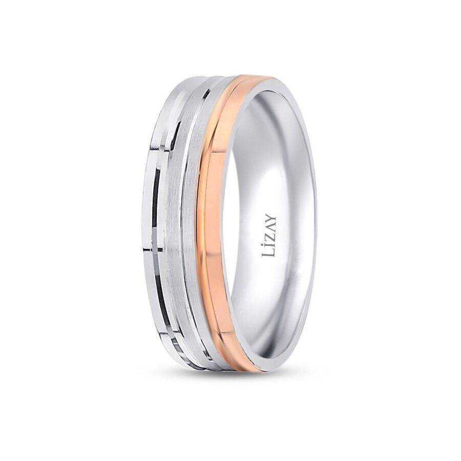 Gold Two-Tone Wedding Band