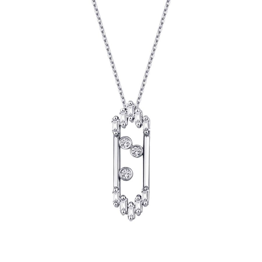 0.09 Carat Diamond Baguette Nacklace