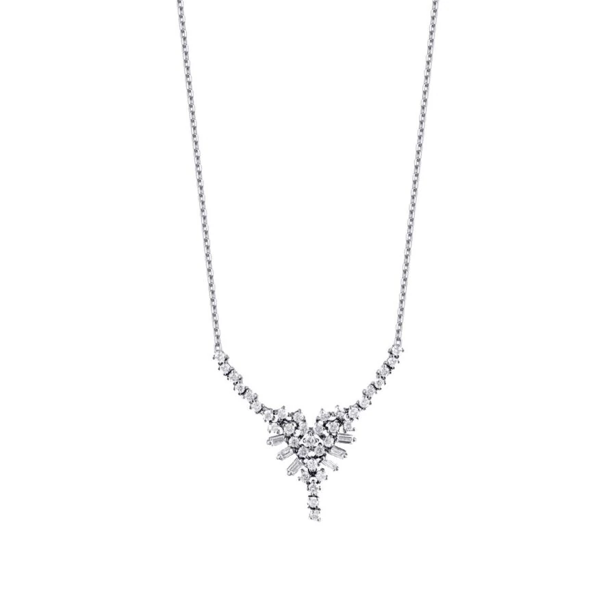 1.14 Carat Diamond Baguette Necklace