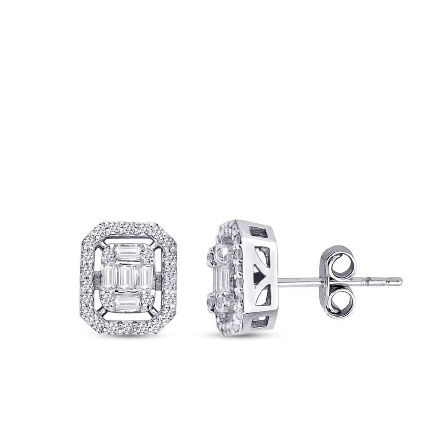 0.30 Carat Diamond Baguette Earrings
