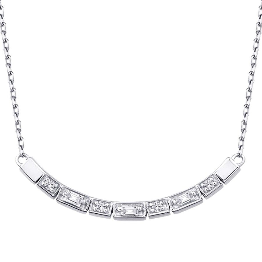 0.16 Carat Diamond Baguette Necklace