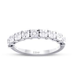0.07 Carat Diamond Effect Half-Eternity Ring