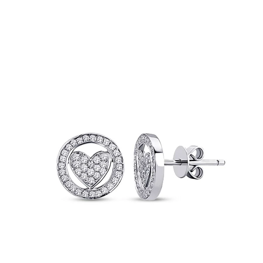 0.26 Carat Diamond Heart Earrings