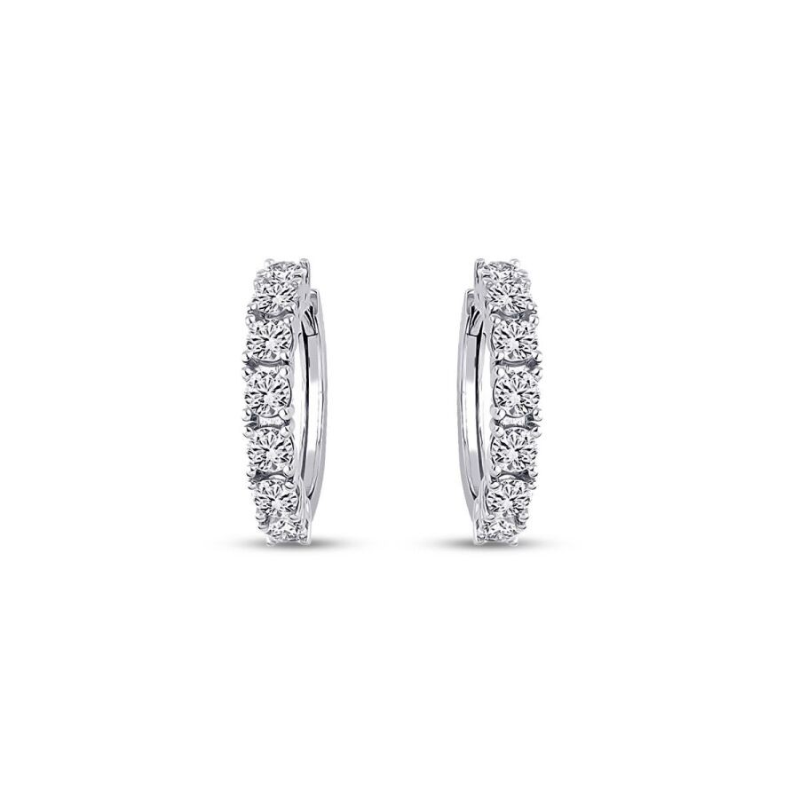 1.44 Carat Diamond Hoop Earrings