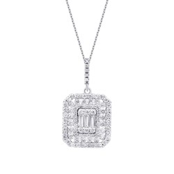 0.61 Carat Diamond Baguette Necklace