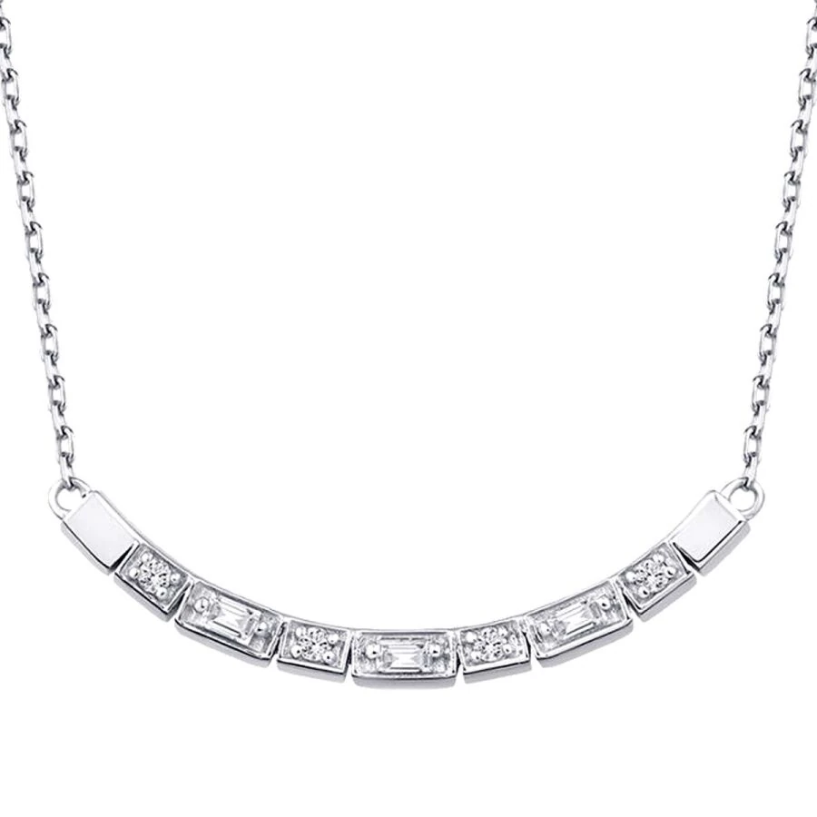 0.16 ct. Diamant Baguette Stein Halskette