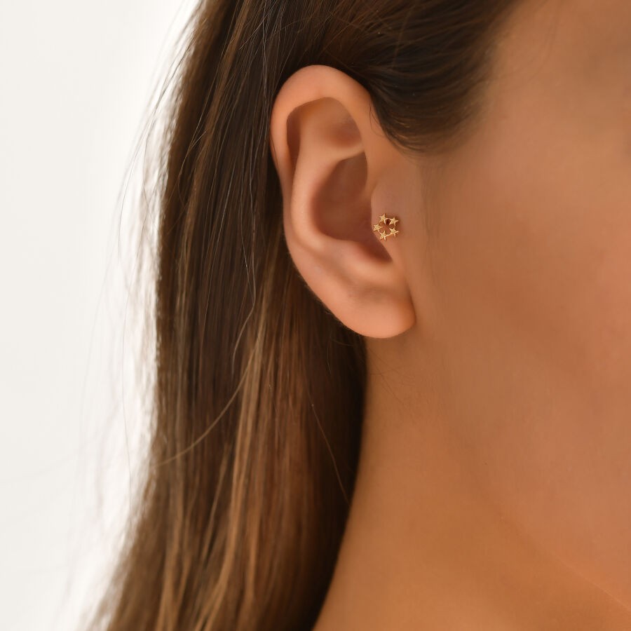 Gold Tragus Earring