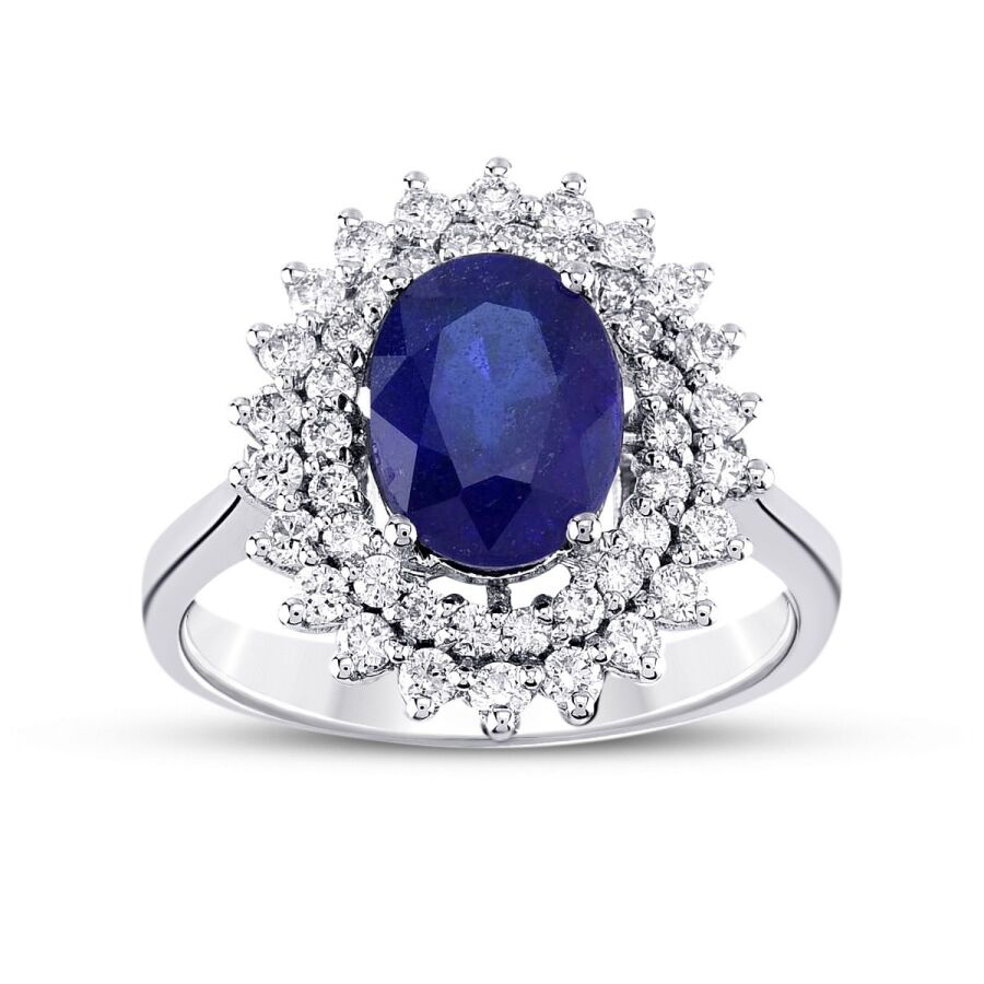 2.23 Carat Diamond Sapphire Ring