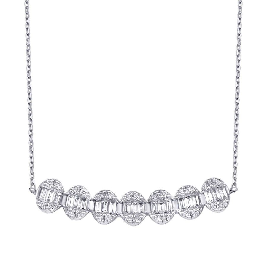 0.54 Carat Diamond Baguette Necklace