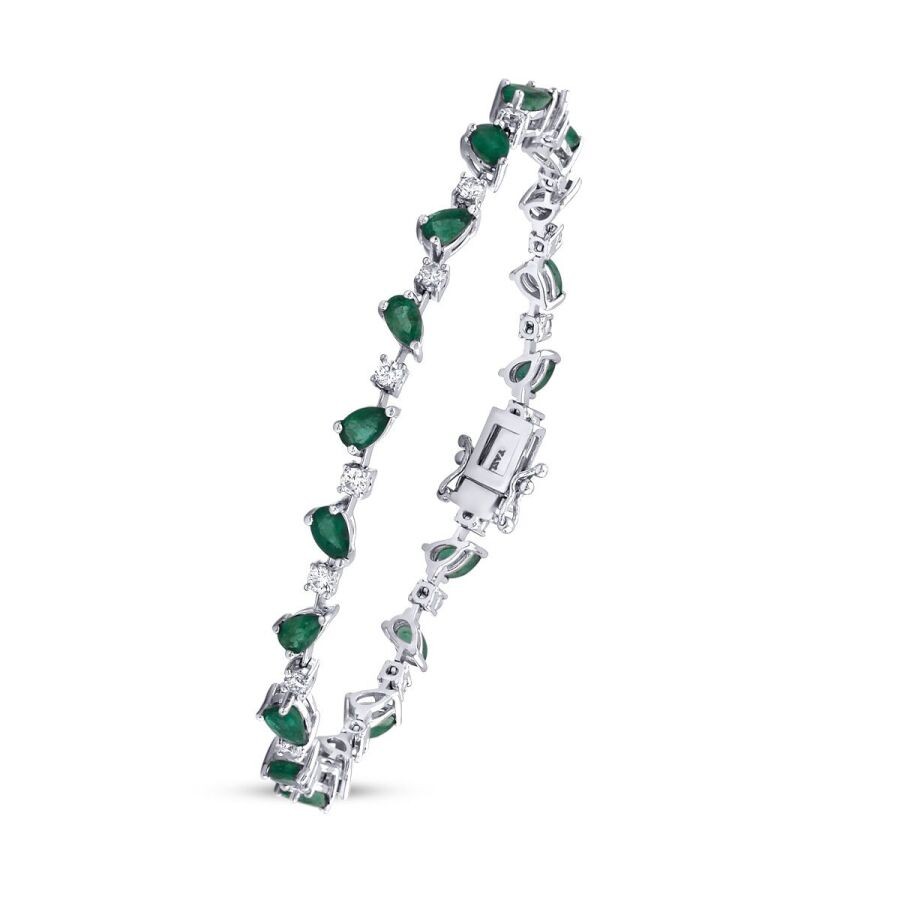 6.03 Carat Diamond Emerald Bracelet