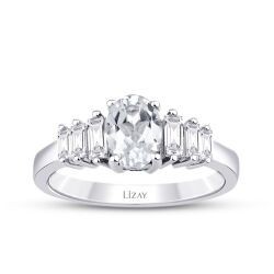 1.21 Carat Diamond White Topaz Ring