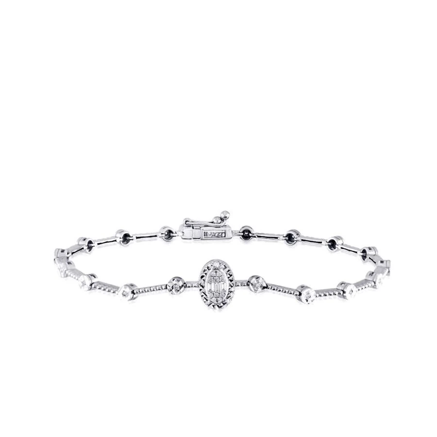 0.13 Carat Diamond Baguette Bracelet